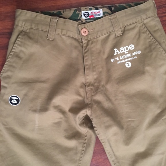 Bape Pants pe By A Bathing Ape Bape Khaki Pants Poshmark